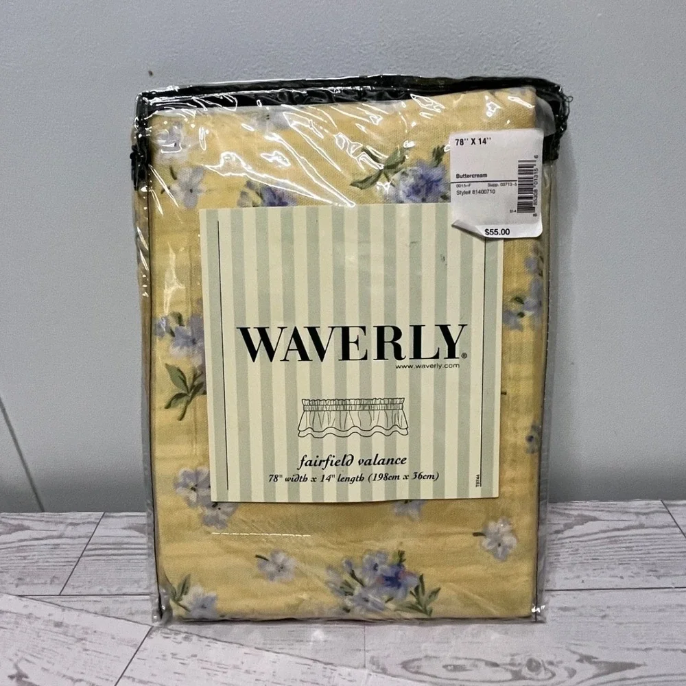 Waverly Fairfield Valance Fontanelle Butter Cream Floral 78x14 Cottagecore
